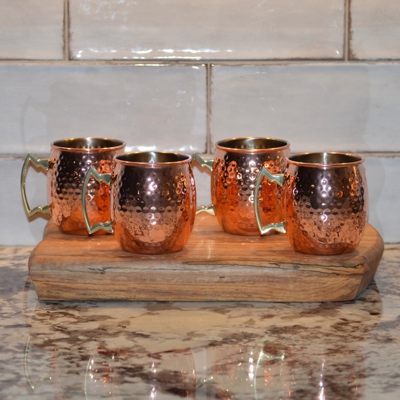 Godinger Hammered Copper Moscow Mule Mugs - Set of Four - Picture 3 of 13